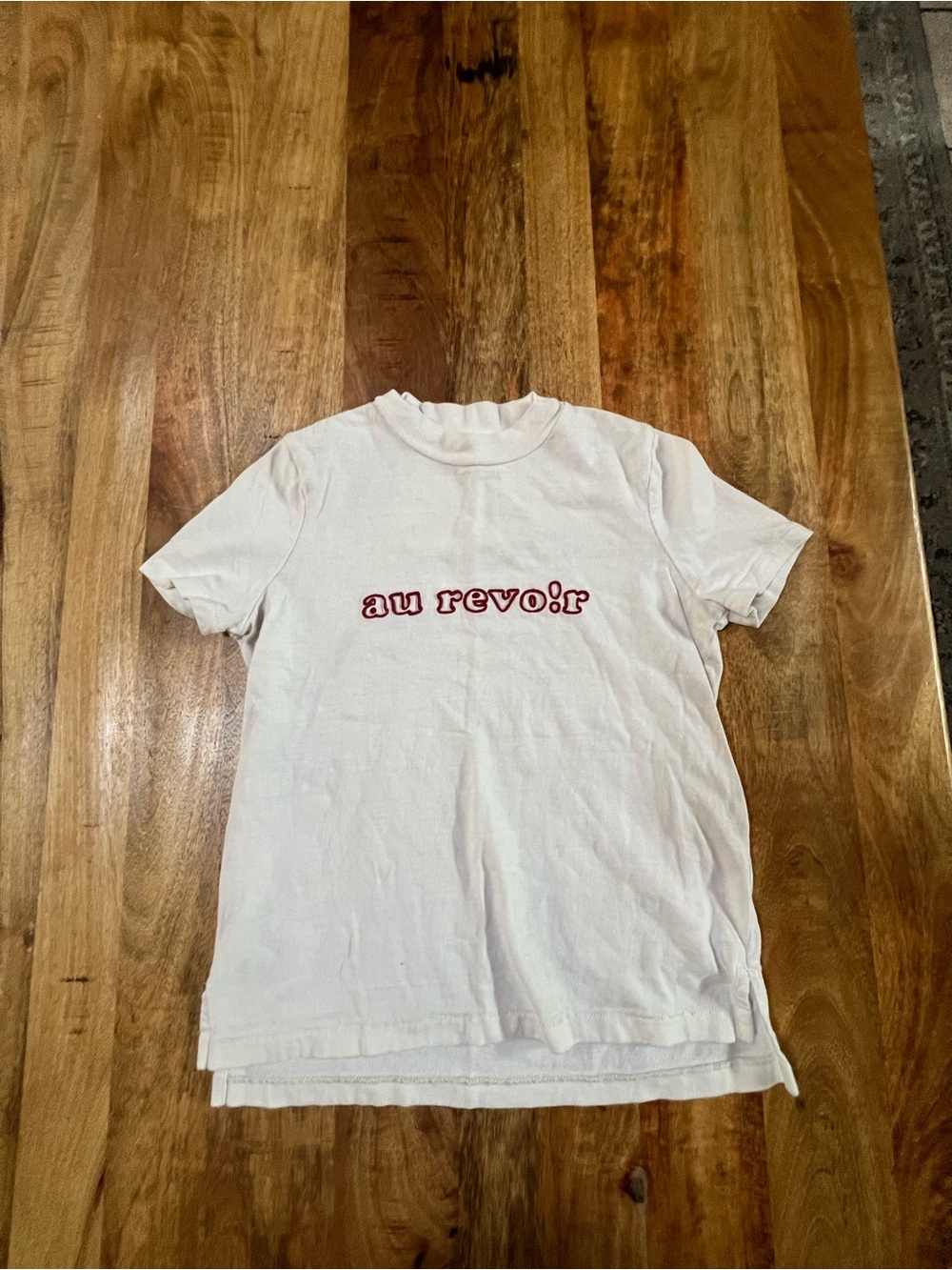 Madewell Cream Graphic t-shirt with Red Embroidery